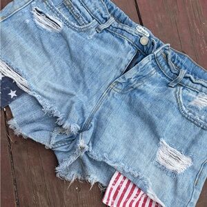 Old Navy Light Wash Distressed Denim Cutoff Shorts